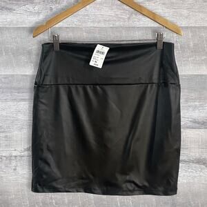 Windsor NEW Faux Leather Mini Skirt Womens XL Black Stretch Edgy Going Out